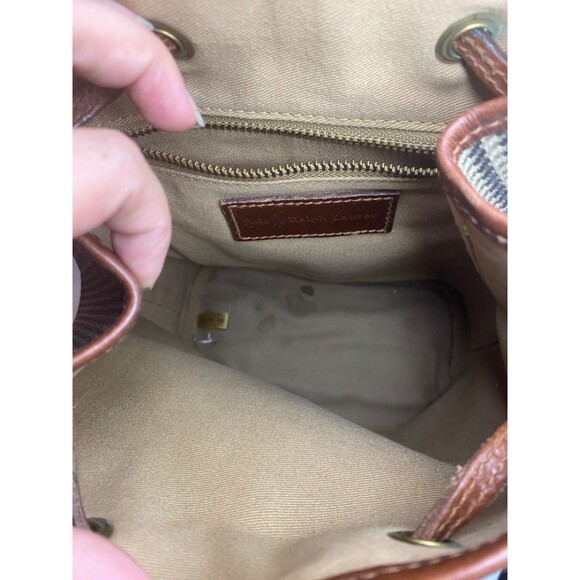 Polo Ralph Lauren Houndstooth Pattern sling bag Pvc Leather Vintage Limited - Picture 16 of 16